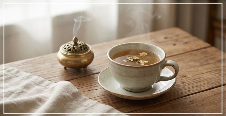 공황장애에서 긴장 완화와 신경 안정 상태를 나타내는 따뜻한 차 이미지