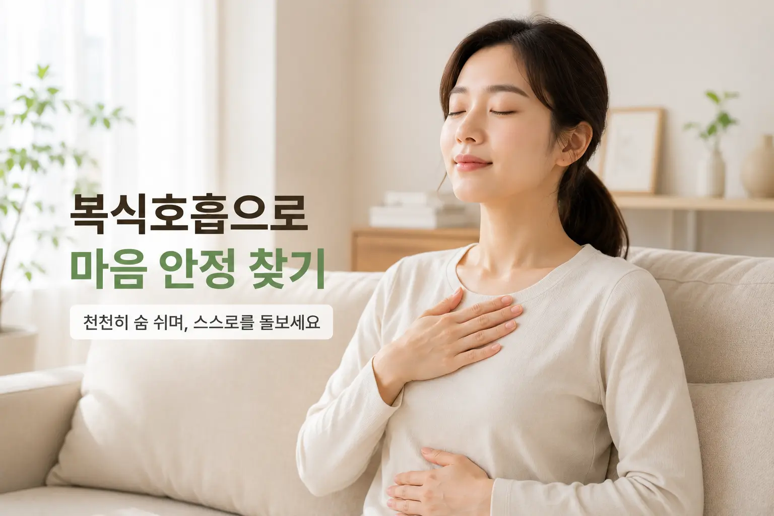 서초 공황장애 생활관리를 위해 편안하게 호흡을 조절하는 모습