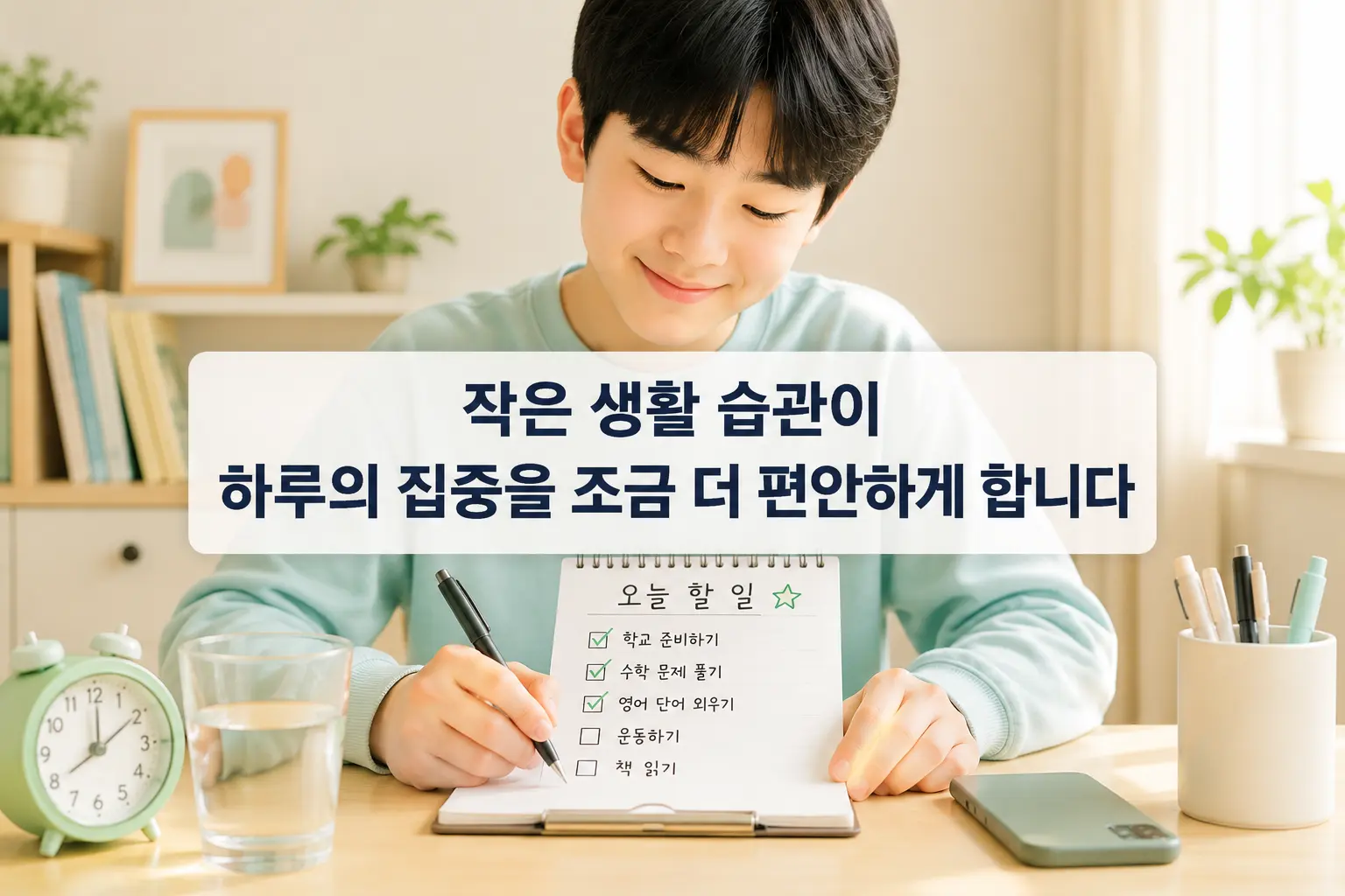ADHD 생활수칙으로 체크리스트와 규칙적인 일정을 실천하는 한국인 청소년