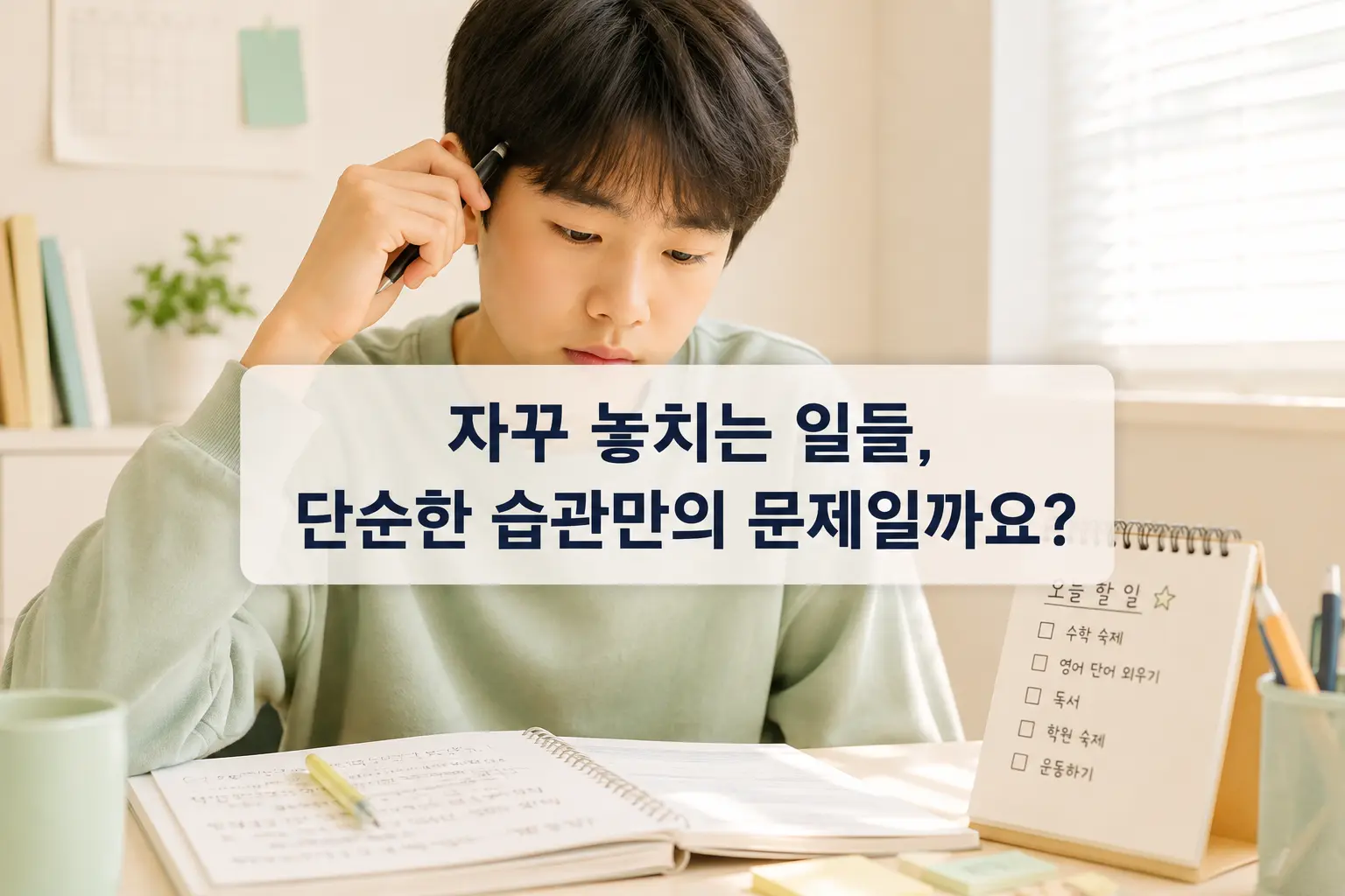 ADHD로 일정 관리와 해야 할 일의 정리에 어려움을 느끼는 한국인 청소년