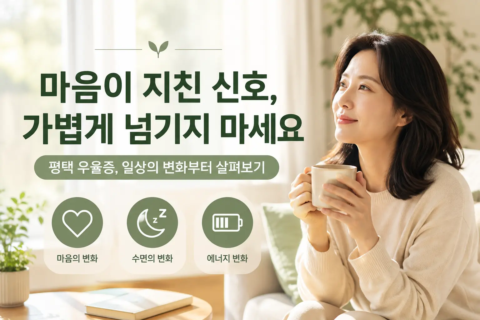 평택 우울증으로 나타날 수 있는 마음과 일상의 변화를 표현한 한국인 모델