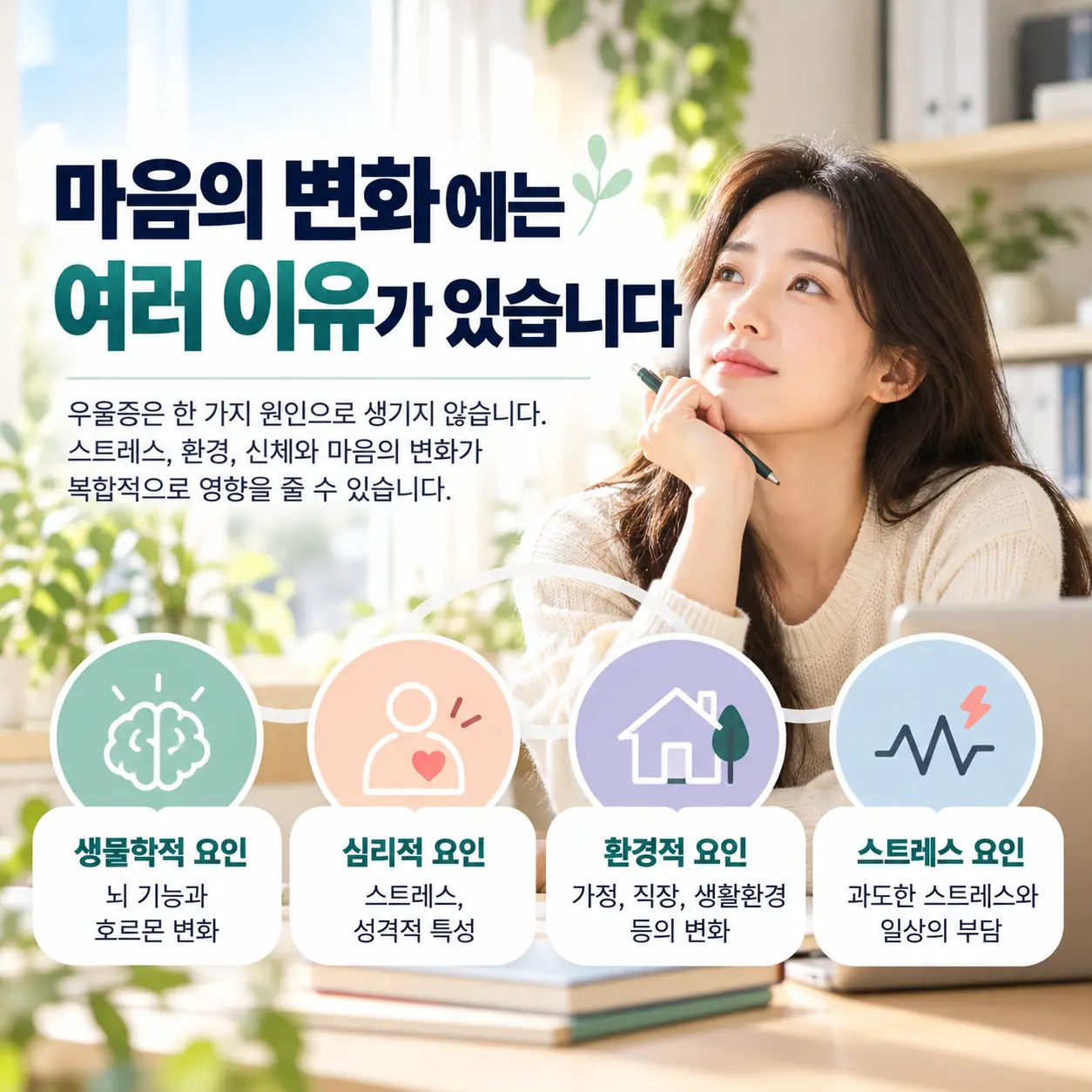 우울증 발생에 영향을 줄 수 있는 스트레스와 생물학적 심리적 요인